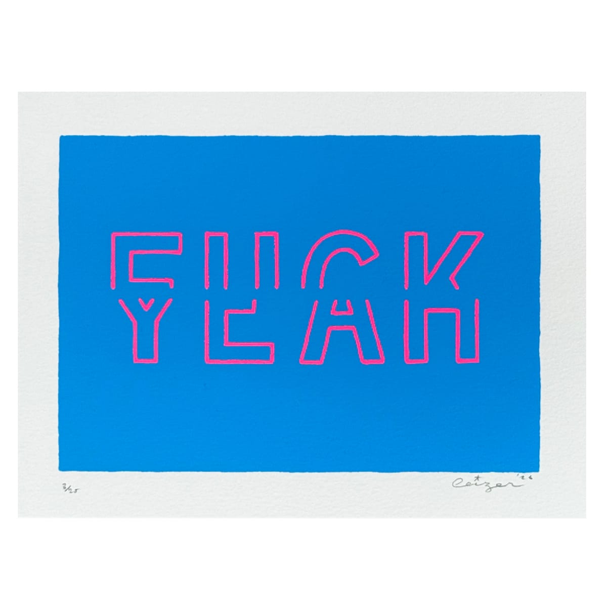 F#ck Yeah Blue Framed