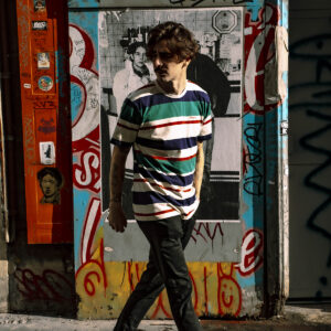 Striped Ceizer embroidery t-shirt