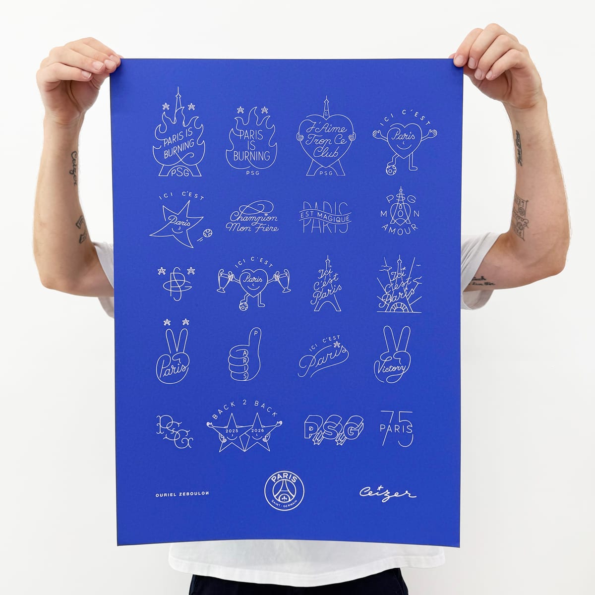 PSG Tattoo Sheet (Blue)